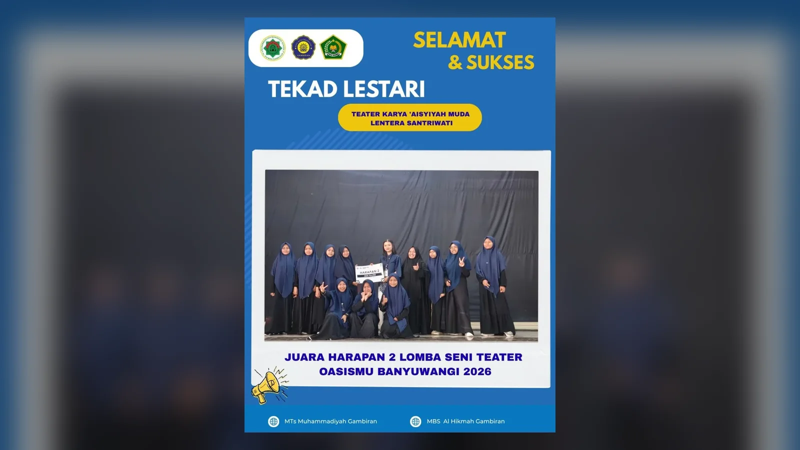 Poster tim Tekad Lestari, juara harapan 2 lomba seni teater OASISMU Banyuwangi 2026
