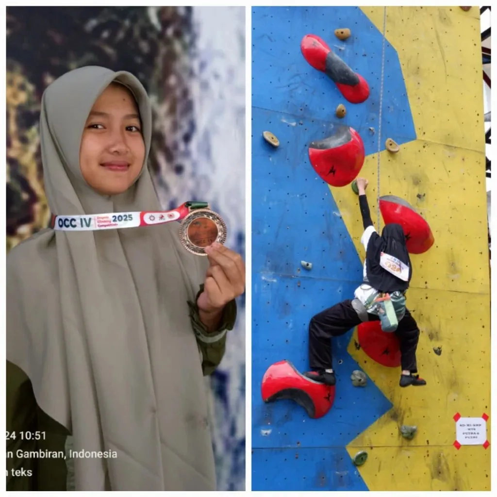 Niyaz dan Hafiz saat bertanding dan memamerkan medali juara ketiga
